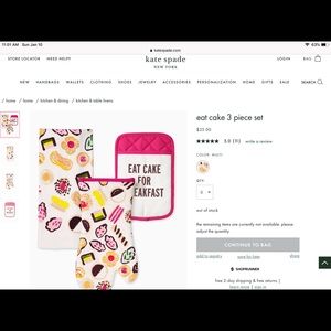 Kate Spade Eat Cake for Breakfast Kitchen Set